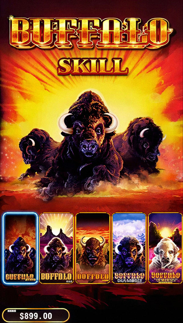 Buffalo Series skill game board, game screen