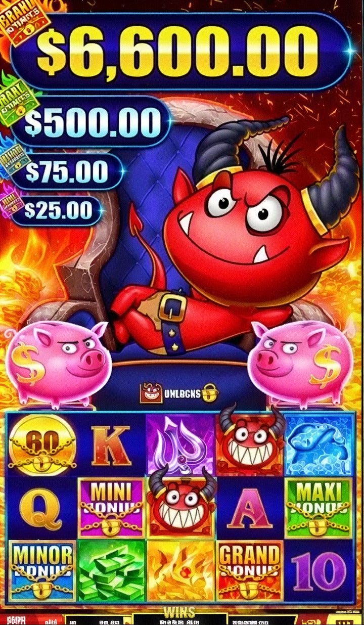 Devil's Lock skill game board, game screen