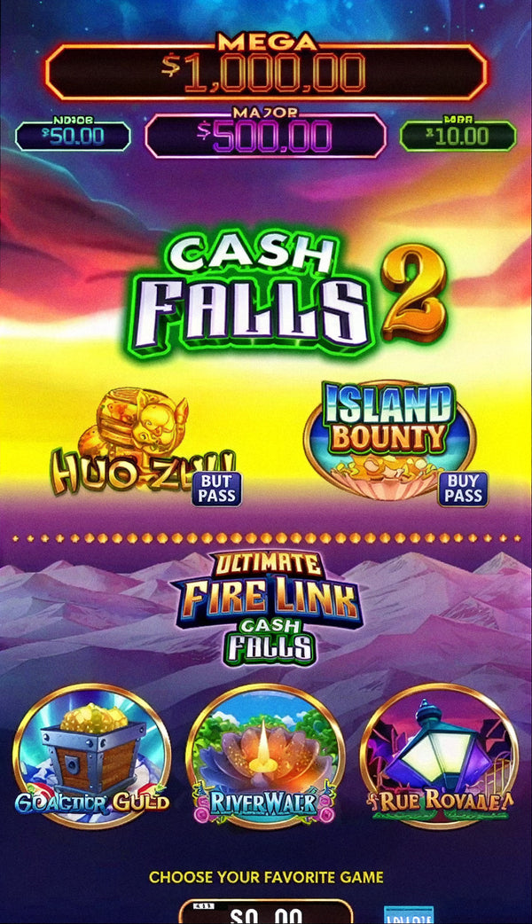 Fire Link Cash Falls 2 skill game board, game screen