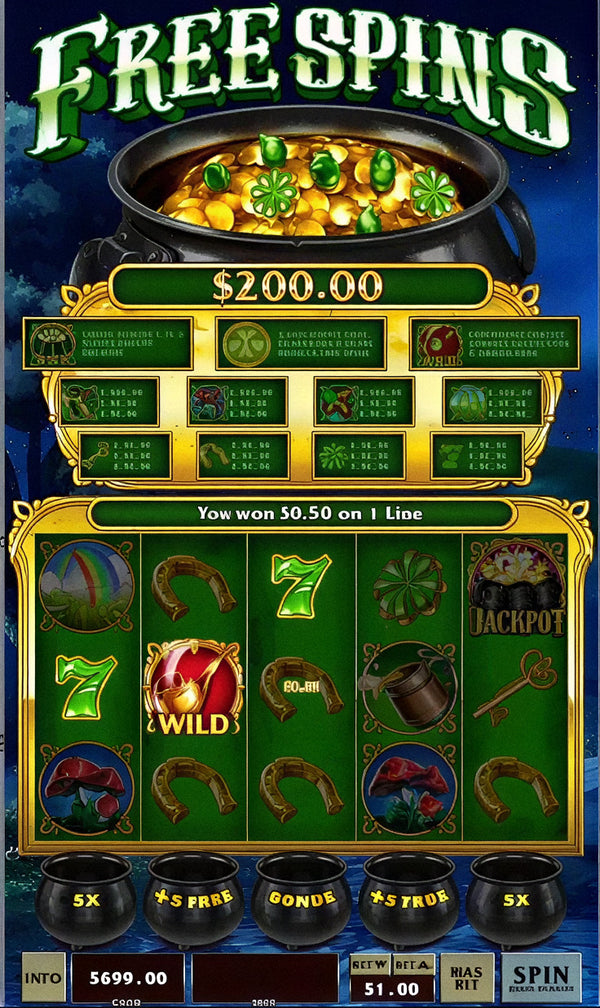 Irish Coins skill game board, game screen