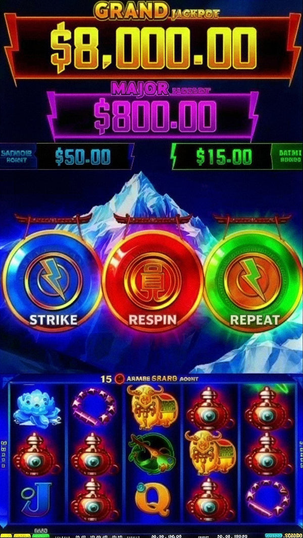 Lightning Gongs skill game board, game screen