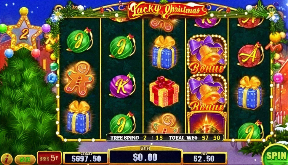 Lucky Christmas skill game board, game screen