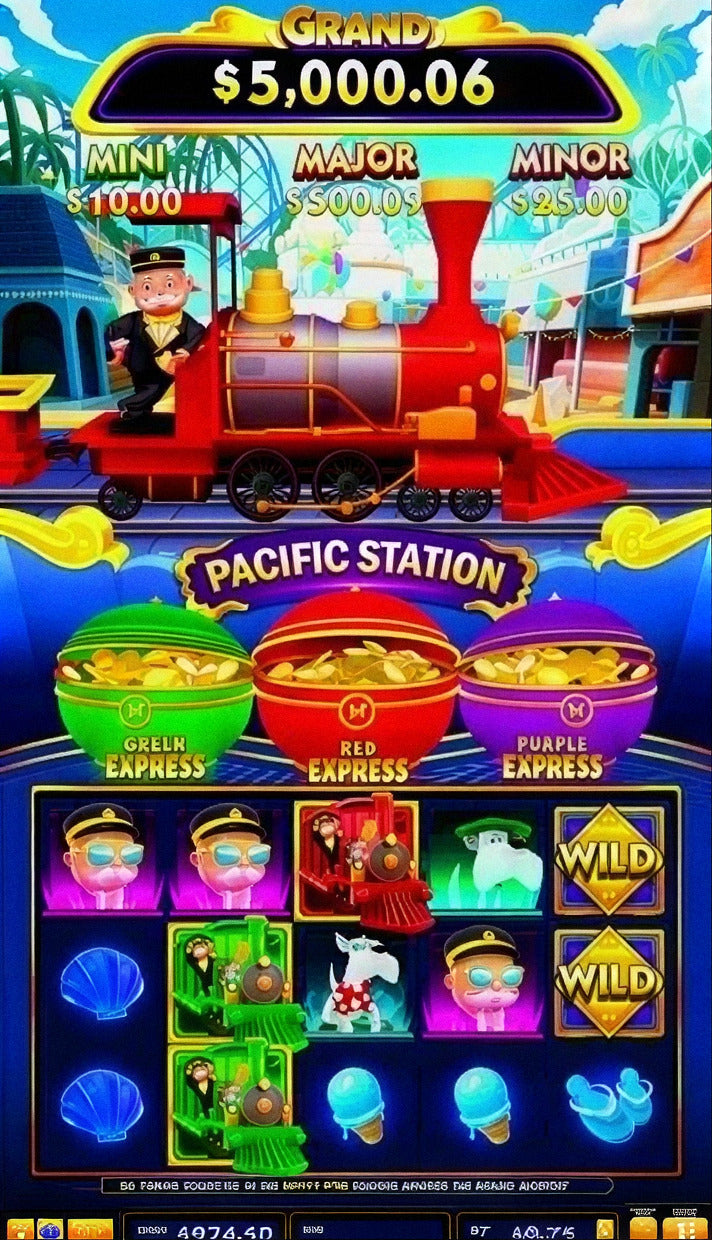 Monopoly Express skill game board, game screen
