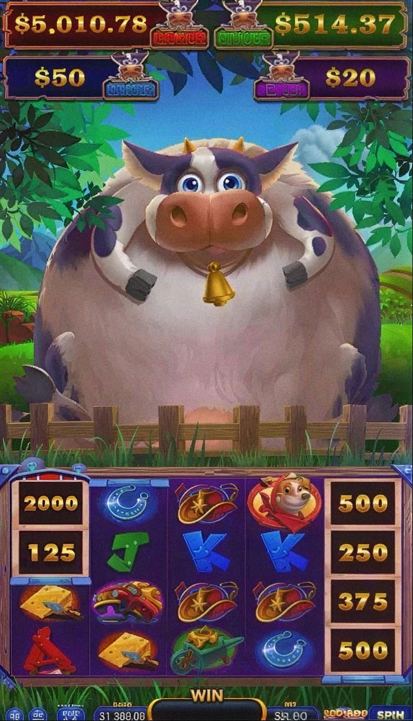 MooMoo Madness skill game board, game screen