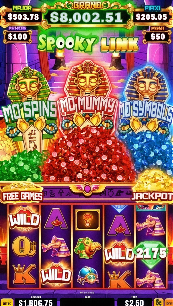 Mummy Spooky Link skill game board, game screen