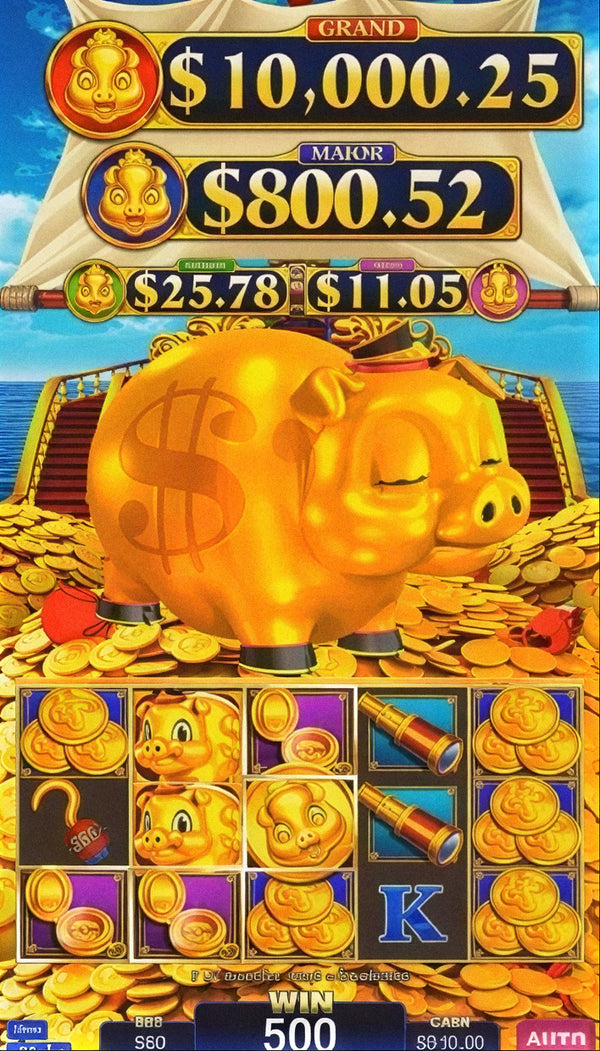 Rakin' Bacon Deluxe skill game board, game screen