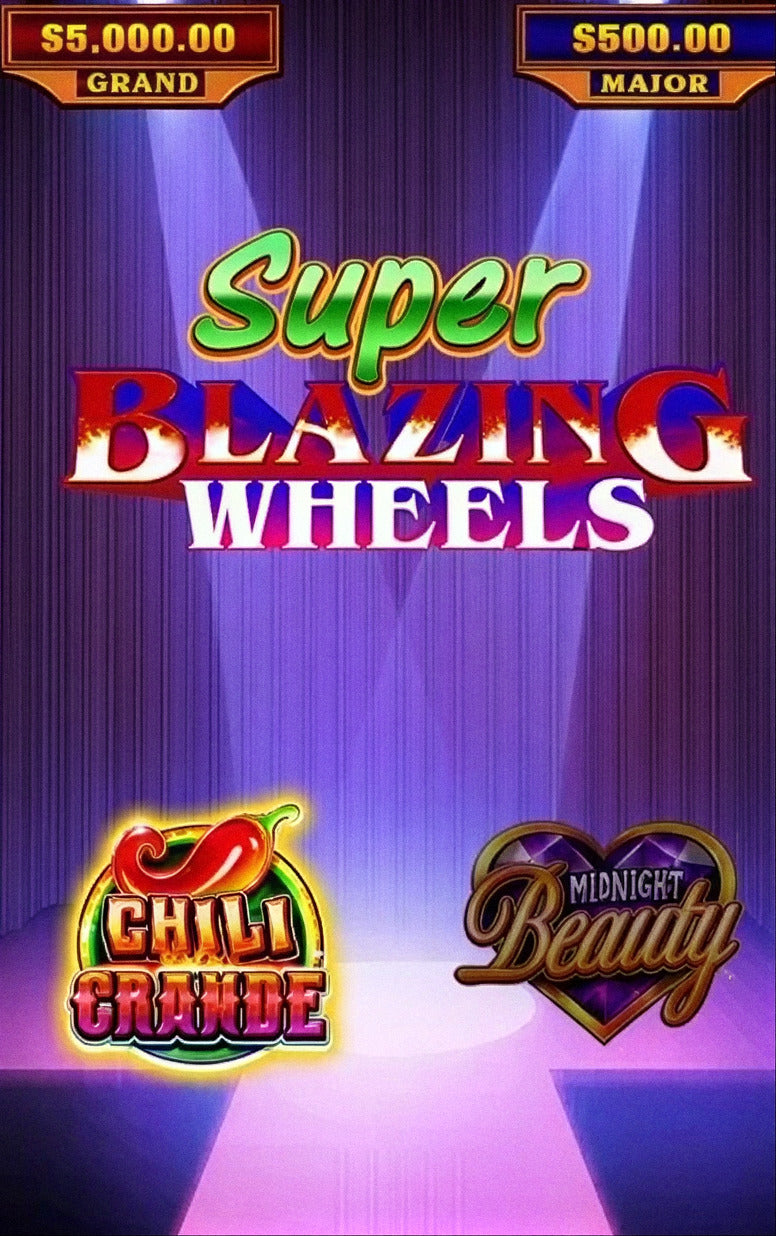 Super Blazing Wheels Family skill game board, game screen